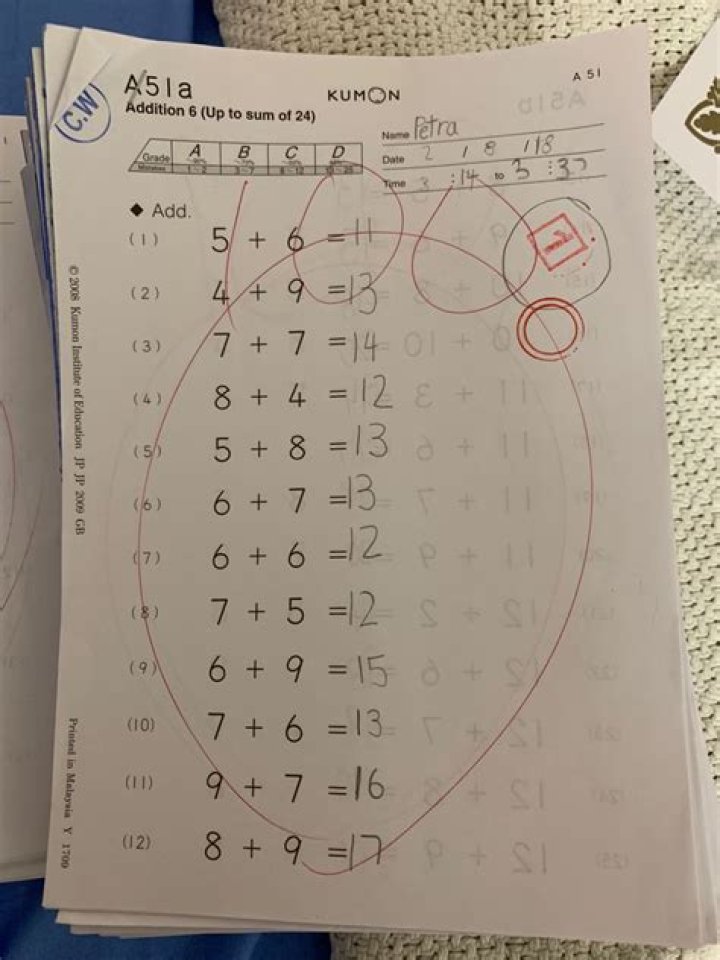 Free Kumon Math Worksheets PDF Download for All Grades