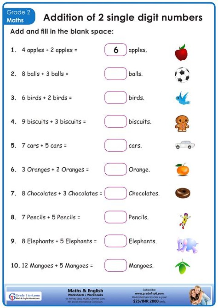KV Worksheets for Class 2 Maths PDF – Free Printable Practice