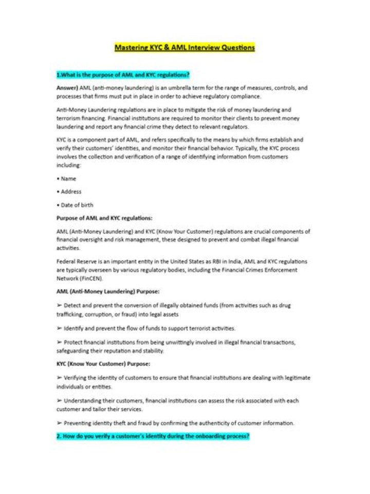KYC Interview Questions and Answers PDF: Expert Guide