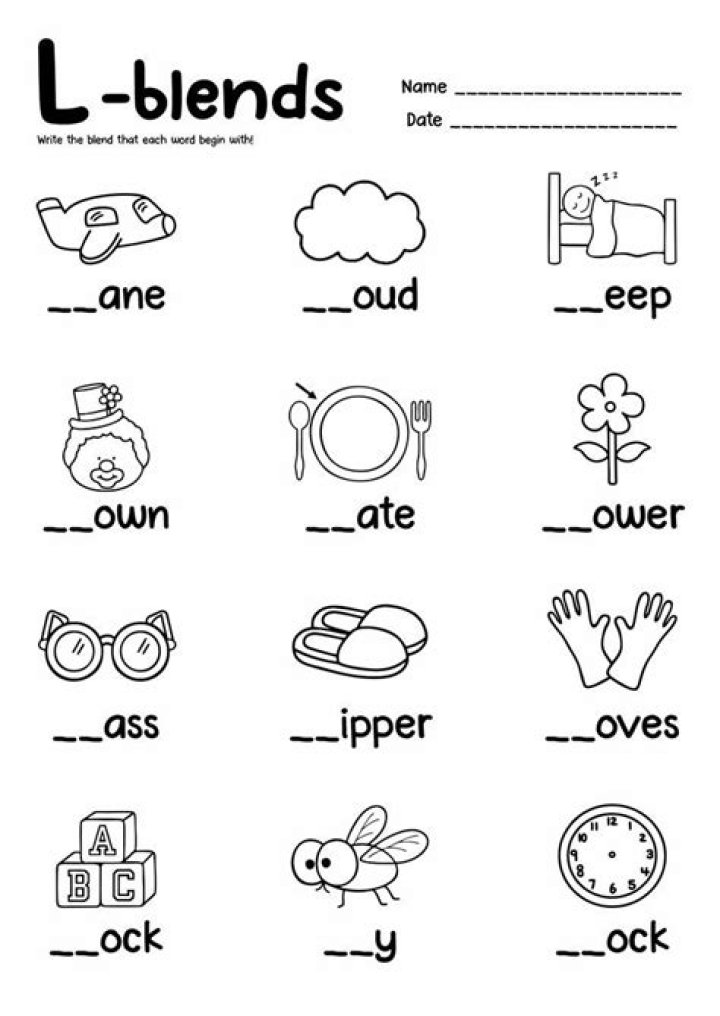 Free L Blends Worksheets PDF for Kids – Printable Phonics Practice