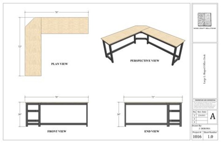 Free L-Shaped Desk Plans PDF for Home & Office Use