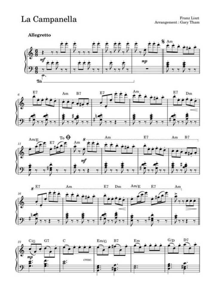 La Campanella Sheet Music PDF – Download Liszt's Masterpiece Easily