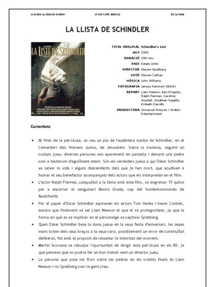La Lista de Schindler PDF: Guía Completa y Descarga Gratuita