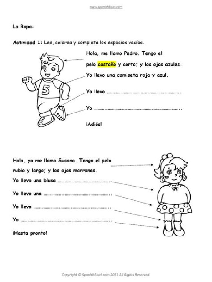 La Ropa Worksheet PDF – Free Downloadable Exercise for Students