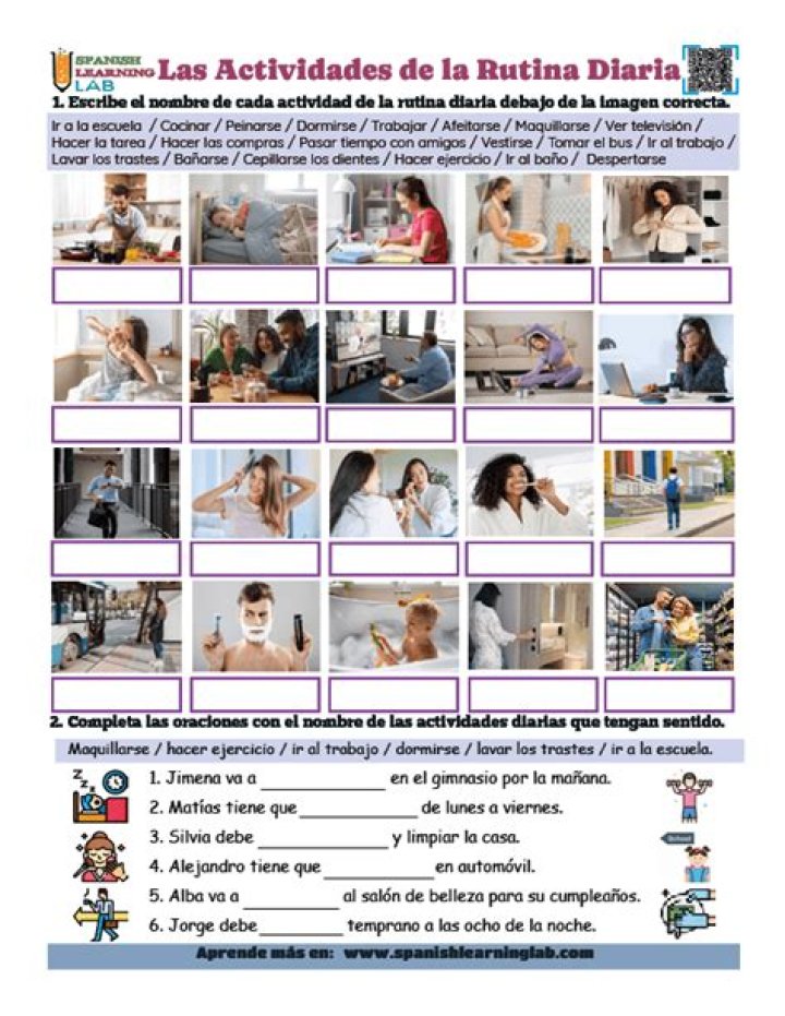 La Rutina Diaria Worksheet PDF – Printable Daily Planner