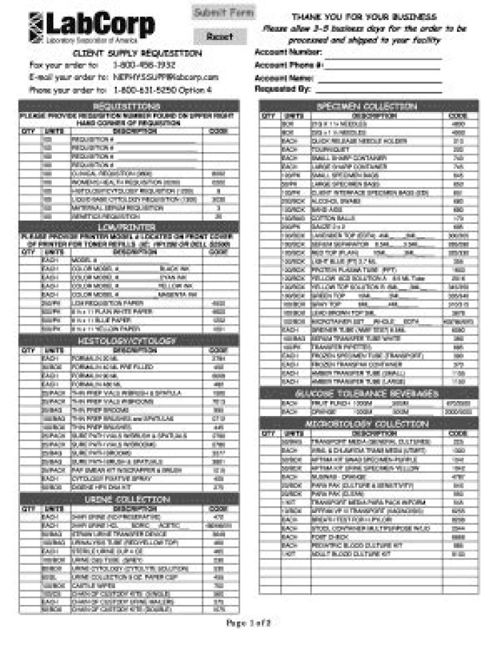 LabCorp Payer Code List PDF – Complete 2024 Payment Codes for Claims Processing