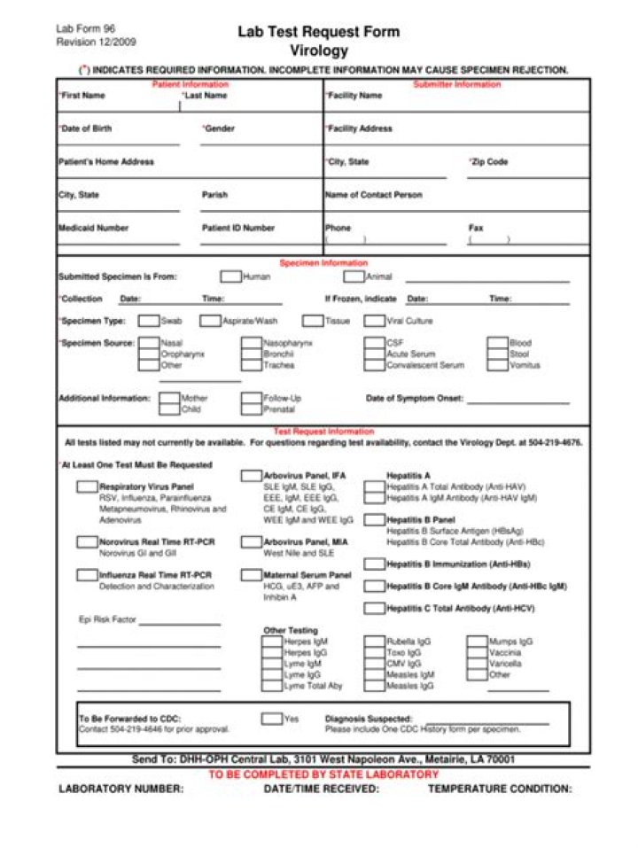 Download Lab Test Request Form PDF – Easy & Quick Submission