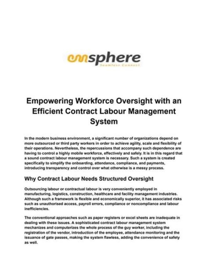 Essential Labour Management System PDF for Efficient Workforce Control