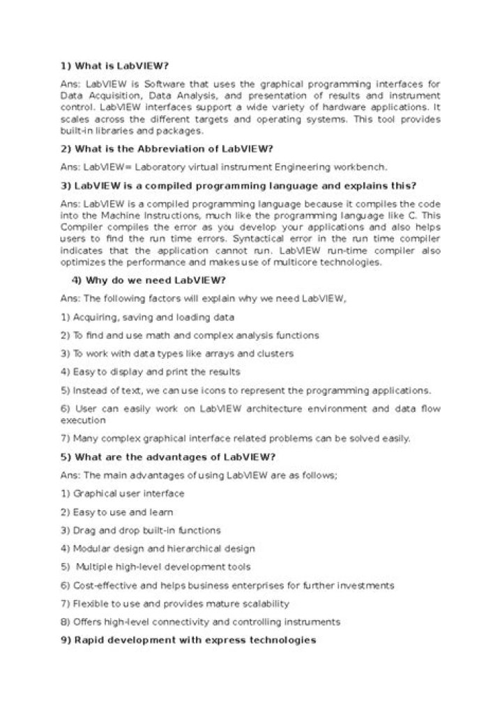 LabVIEW Questions & Answers PDF – Instant Download