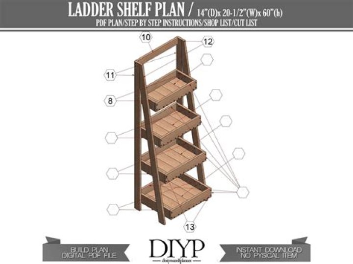 Free Ladder Shelf Plans PDF for Easy Home Storage Solutions
