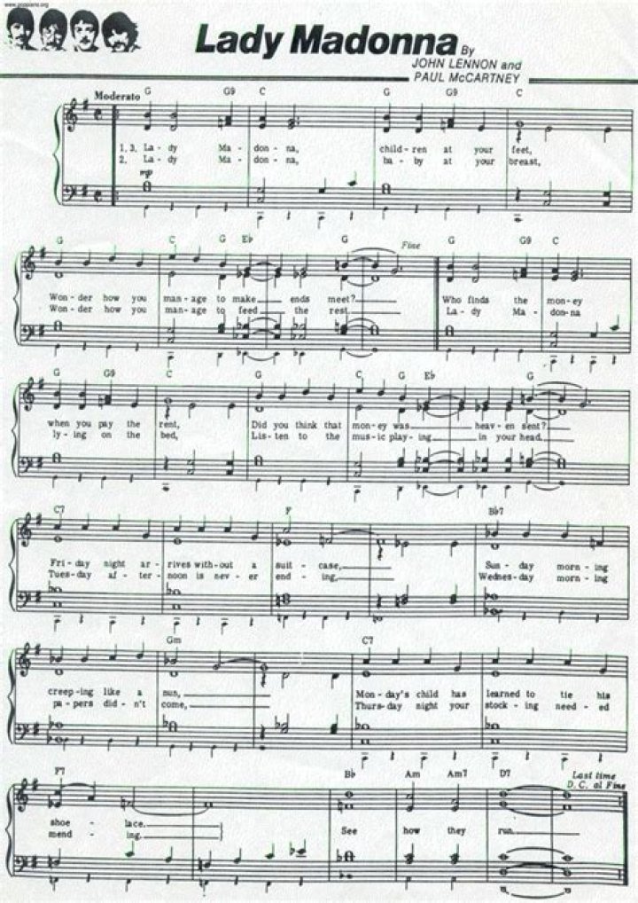 Lady Madonna Sheet Music PDF – Download Free Performance Score