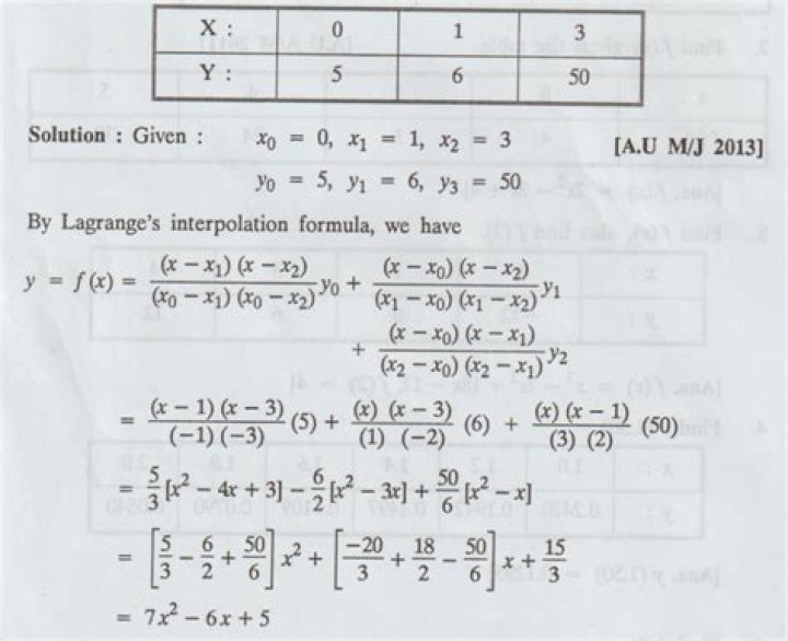 Lagrange Interpolation Questions & Answers PDF – Expert Guide