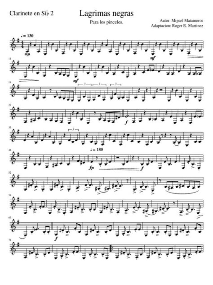 Lagrimas Negras Sheet Music PDF – Download Free Digital Score