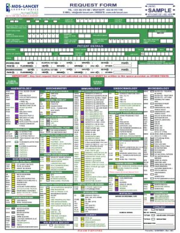 Lancet Blood Test Form PDF – Download Complete Medical Form