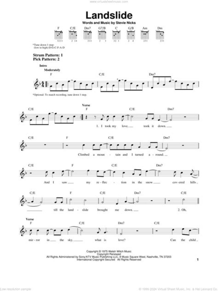 Landslide Guitar Sheet Music PDF – Play Hits with Ease