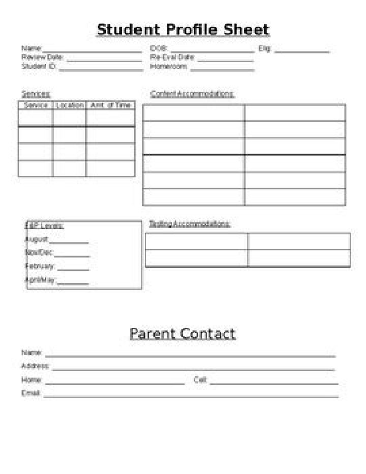 Las Links Student Profile Sheet PDF for Easy Access
