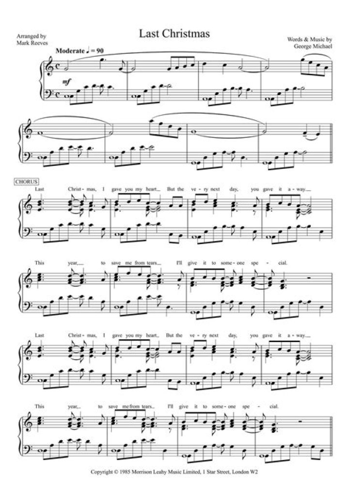 Last Christmas Music Sheet PDF – Free Download for Sing-Along