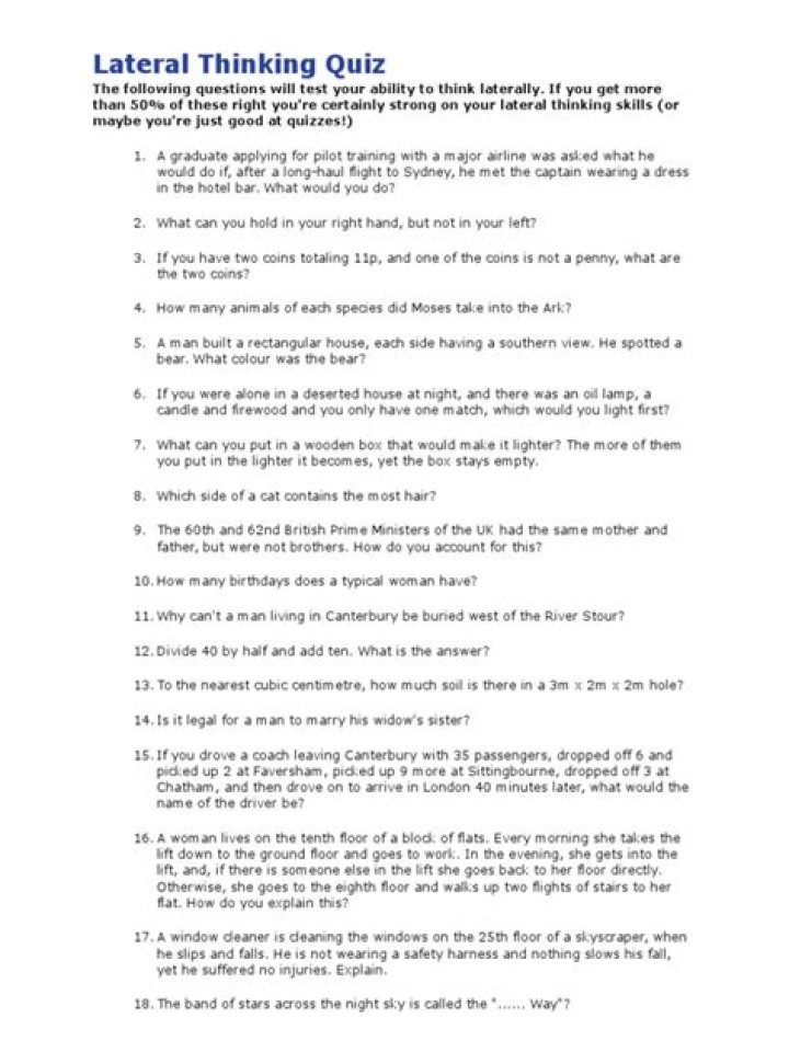 Lateral Thinking Questions PDF: Boost Your Creative Problem-Solving Skills