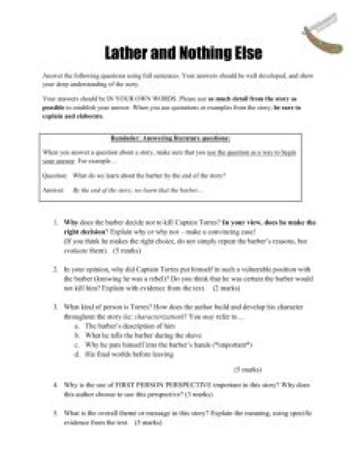 Lather and Nothing Else Questions: Expert PDF Answers