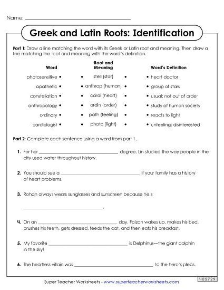Master Latin and Greek Roots with Free Worksheets PDF