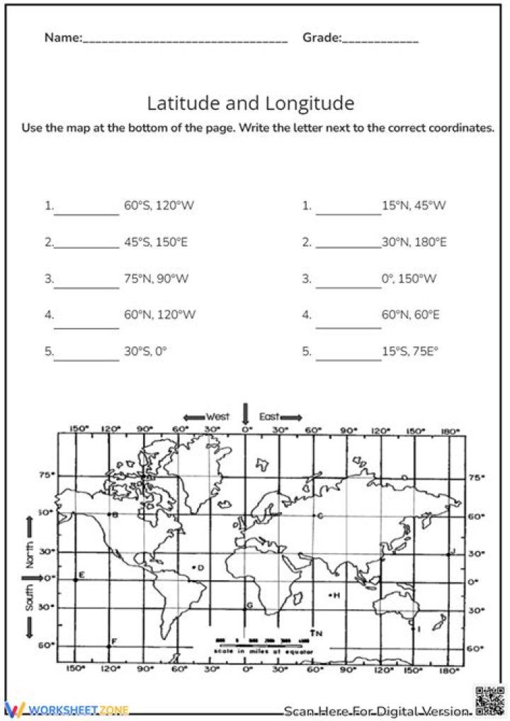 Latitude and Longitude Worksheet Answer Key PDF – Instant Download