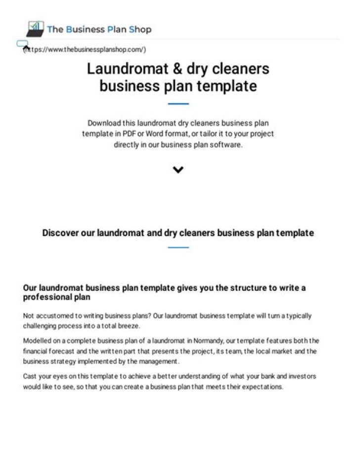 Laundromat Business Plan PDF: Start Your Own Laundromat Today