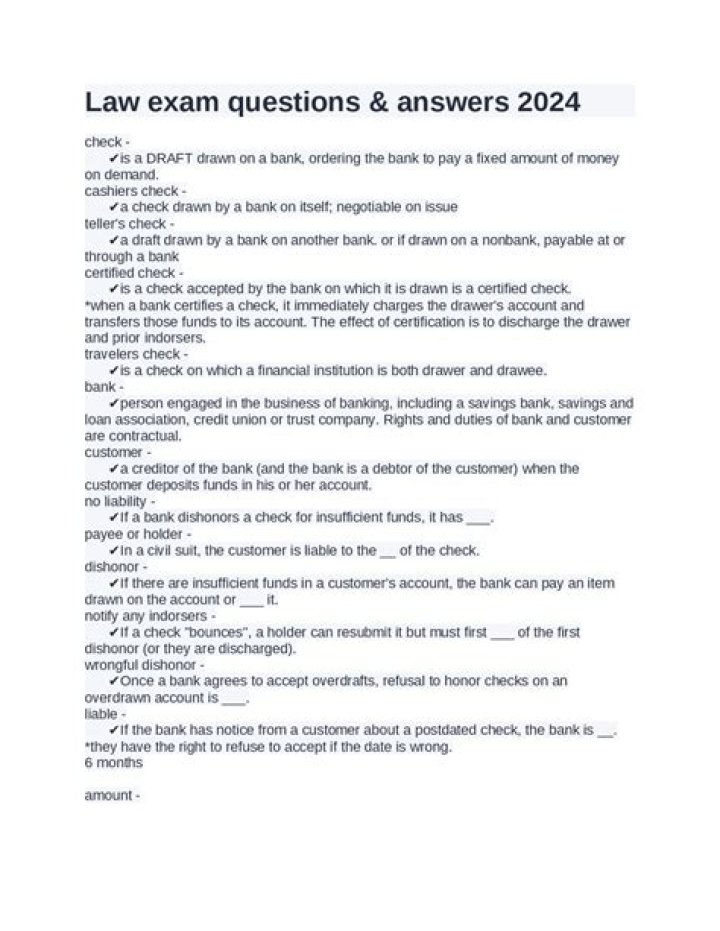 Law Exit Exam Questions and Answers PDF – Complete Study Guide