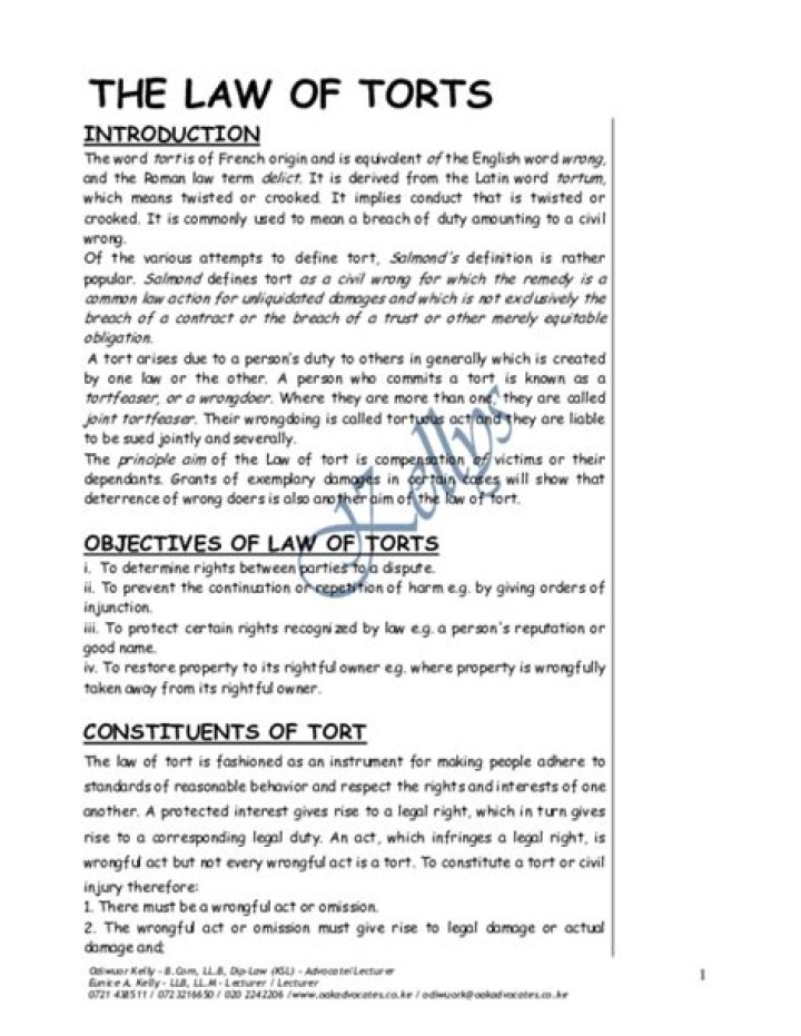 Law of Torts Questions and Answers PDF: Expert Guidance on Legal Tort Cases
