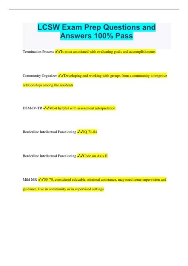 LCSW Exam Questions & Answers PDF – Perfect Study Resource