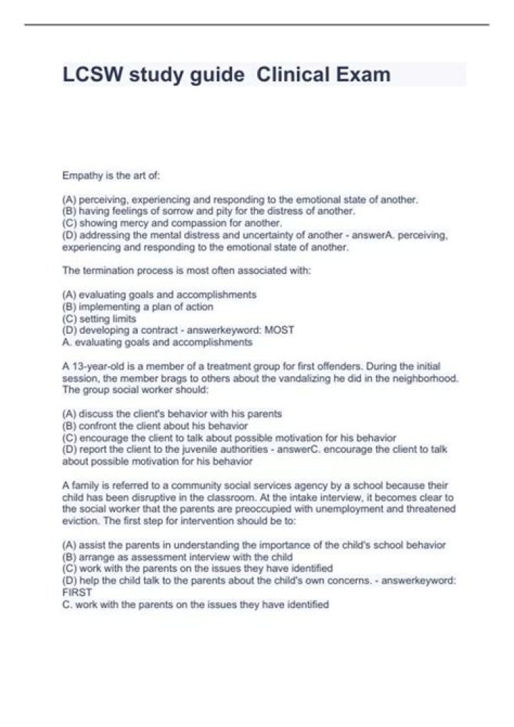 LCSW Exam Questions PDF – Practice Papers & Study Guide