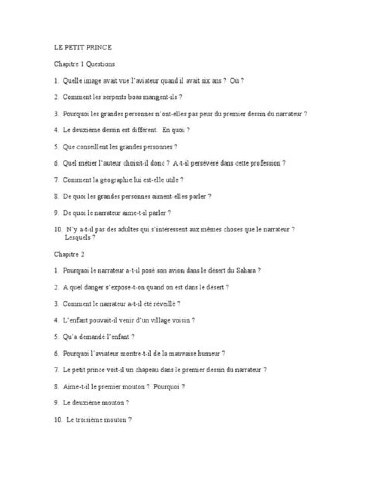 Le Petit Prince Questions & Réponses PDF: Full Guide