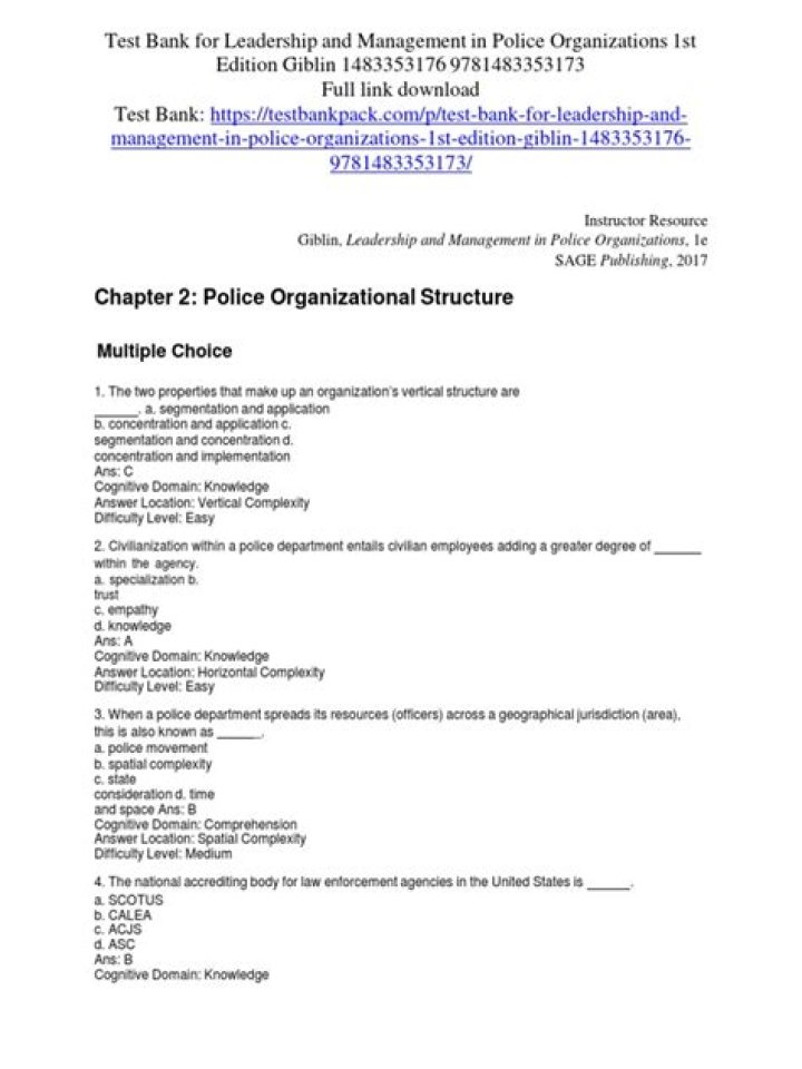 Leadership and Management in Police Organizations: A Comprehensive PDF Guide