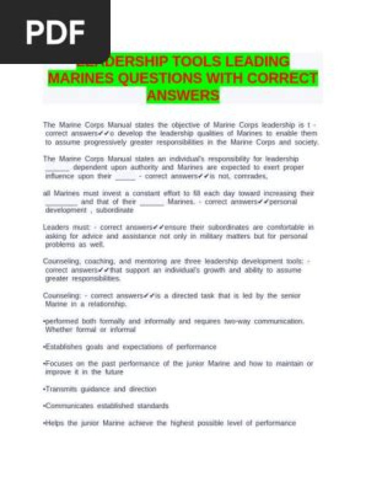 Leading Marines Answers PDF: Expert Guidance on Tactical Strategies