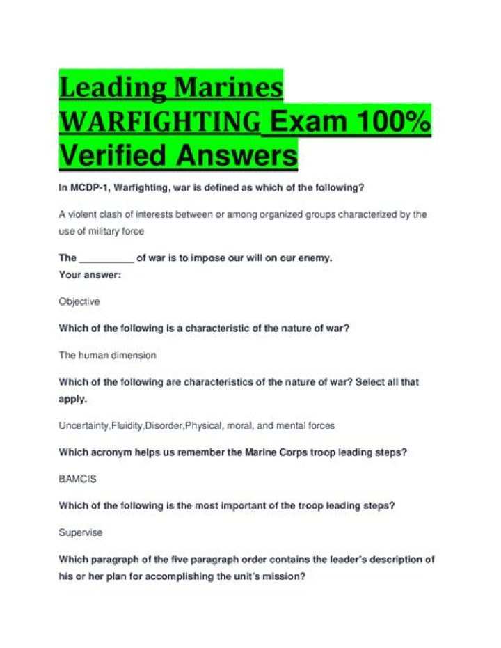 Leading Marines Leadership Tools Test Answers PDF – Instant Access