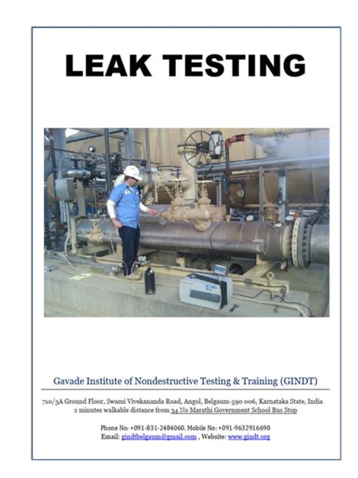 Leak Testing NDT PDF: Reliable Quality Assurance Report & Testing Guidelines