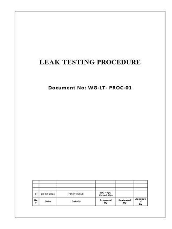 Leak Testing Procedure PDF: Step-by-Step Guide