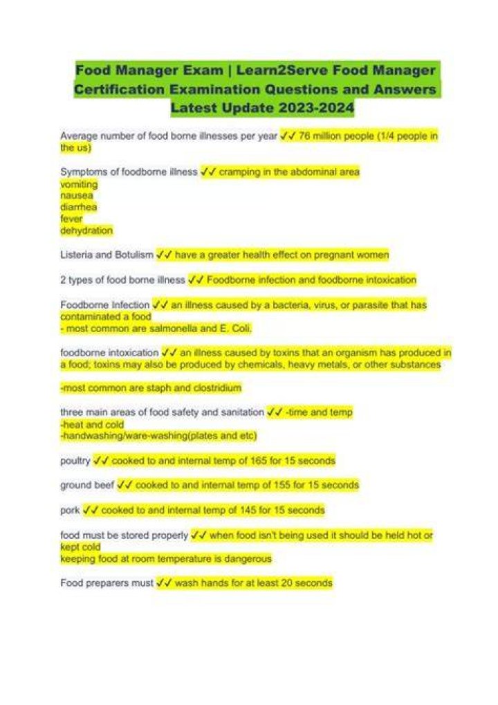 Learn2Serve Food Manager Exam Answers PDF – Expert Guide