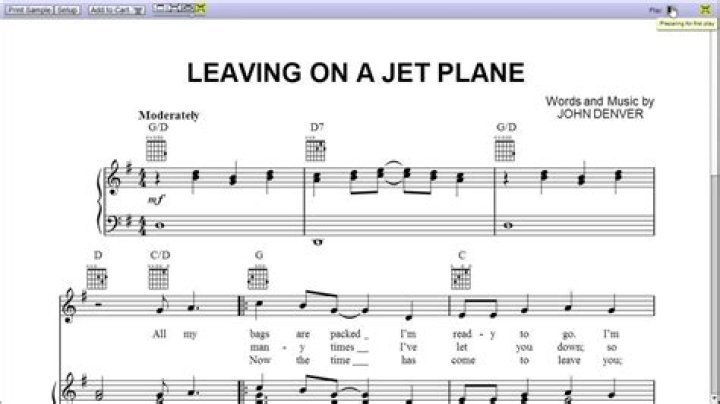Download Free Leaving on a Jet Plane Piano Sheet Music PDF
