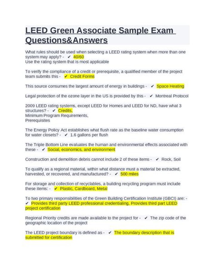 LEED Green Associate Exam Questions PDF – Free Practice Tests