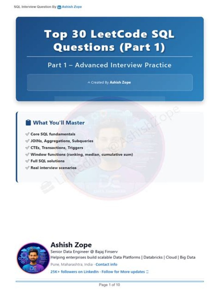 LeetCode SQL Questions PDF: Master Coding Interviews with Real Practice