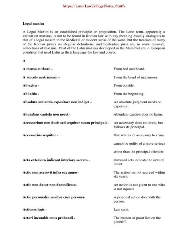 Legal Maxims List PDF: Essential Law Principles for Students & Professionals