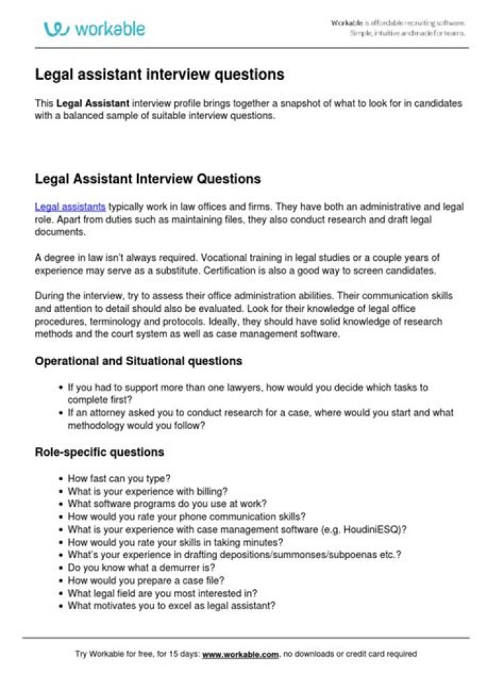 Top Legal Secretary Interview Questions and Answers PDF for Success