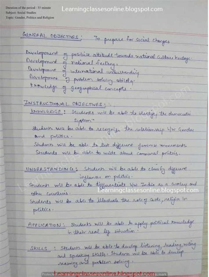 Lesson Plan for Social Studies Class 6 PDF – Download Now