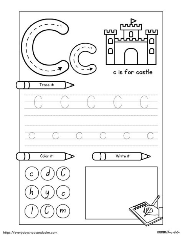 Free Letter C Worksheets for Kindergarten PDF – Printable PDF Activities