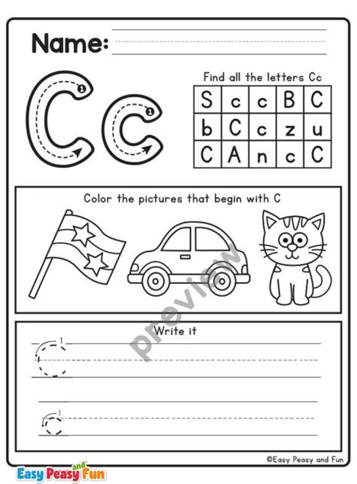 Free Preschool Letter C Worksheets PDF – Fun Learning Activities