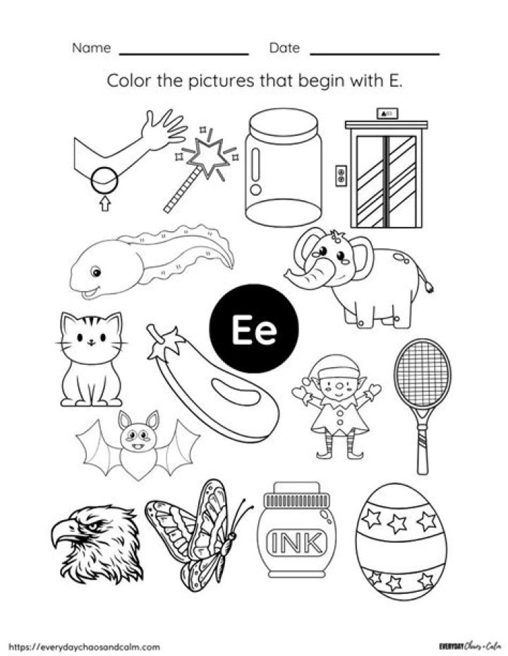 Printable Letter E Worksheets for Kindergarten PDF – Free Download