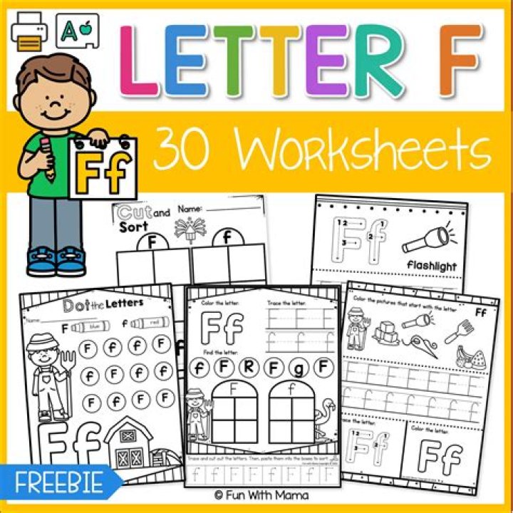 Free Printable Letter F Worksheets PDF | Instant Download