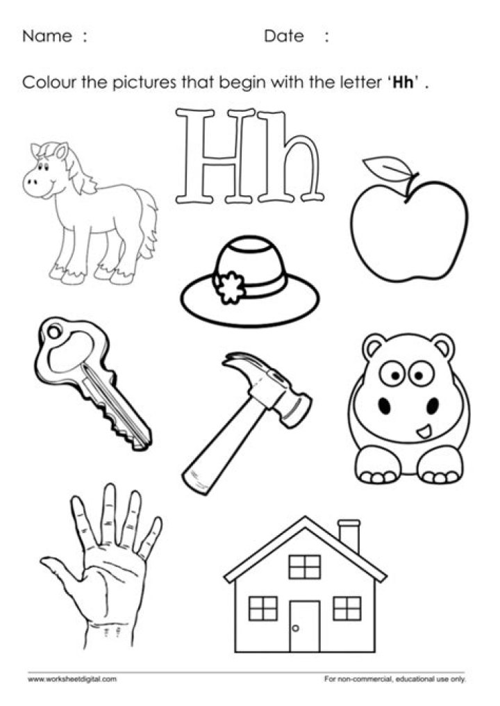 Free Kindergarten Letter H Worksheets PDF for Kids