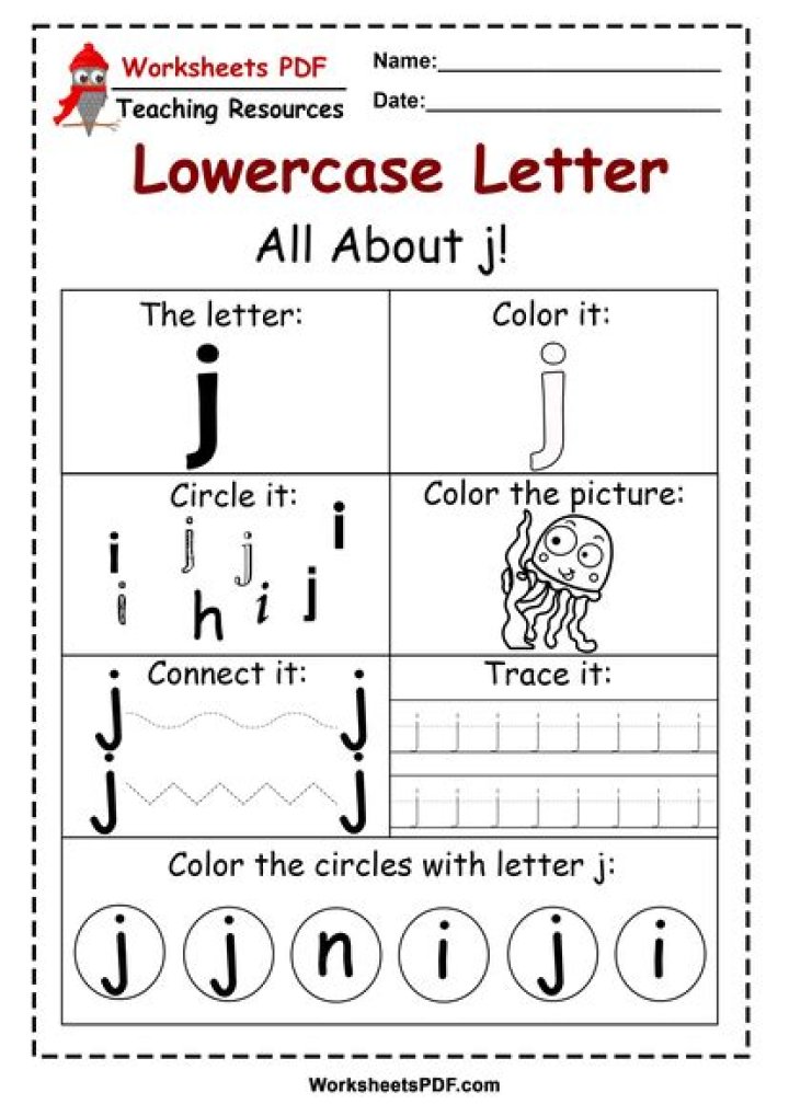 Free Letter J Worksheets PDF for Kids – Instant Download