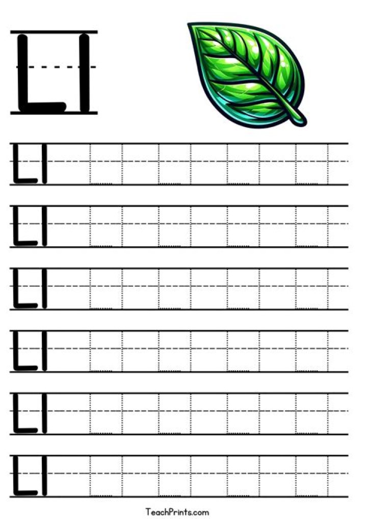 Free Printable Letter L Tracing Worksheets PDF for Kids